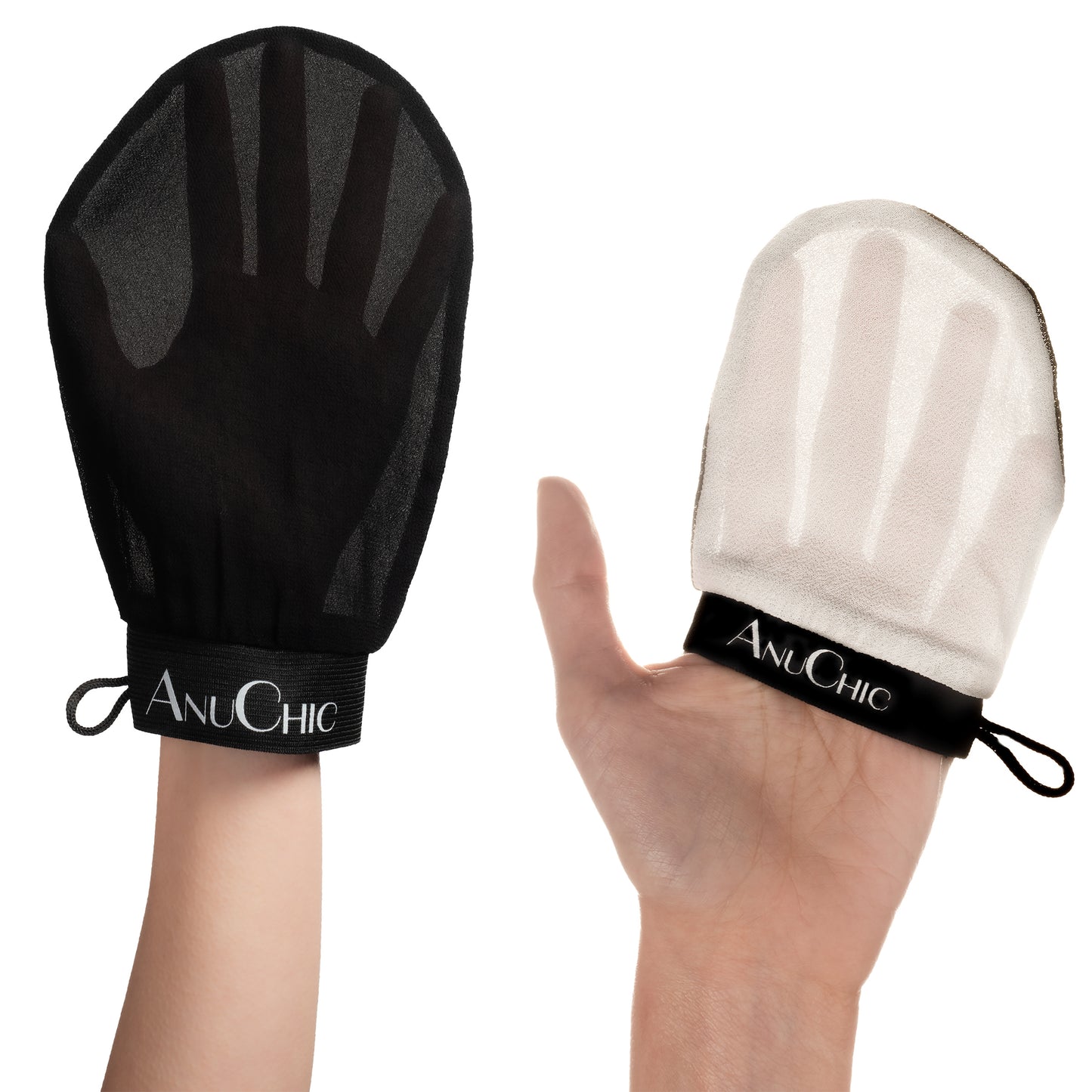 AnuChic Face & Body Vegan Silk Exfoliation Glove Set